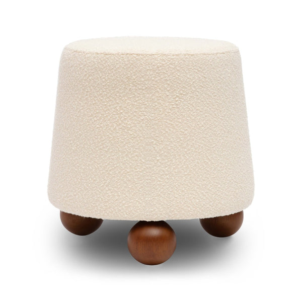 TOV Furniture Jaine Boucle Stool - Cozy Contemporary Accent for Living Rooms, Bedrooms & Modern Interiors Cream TOV-OC69149