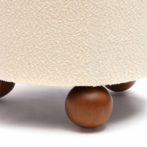 TOV Furniture Jaine Boucle Stool - Cozy Contemporary Accent for Living Rooms, Bedrooms & Modern Interiors Cream TOV-OC69149
