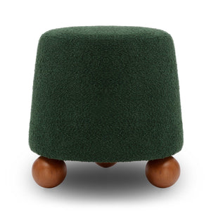 TOV Furniture Jaine Boucle Stool - Cozy Contemporary Accent for Living Rooms, Bedrooms & Modern Interiors Forest Green TOV-OC69150