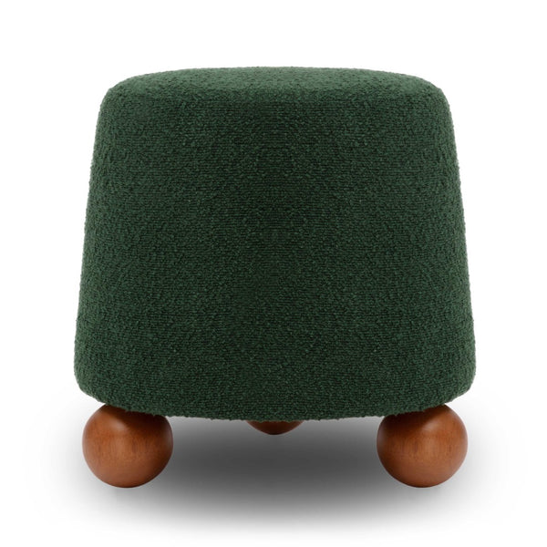 TOV Furniture Jaine Boucle Stool - Cozy Contemporary Accent for Living Rooms, Bedrooms & Modern Interiors Forest Green TOV-OC69150