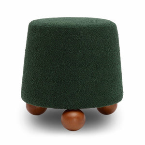 TOV Furniture Jaine Boucle Stool - Cozy Contemporary Accent for Living Rooms, Bedrooms & Modern Interiors Forest Green TOV-OC69150