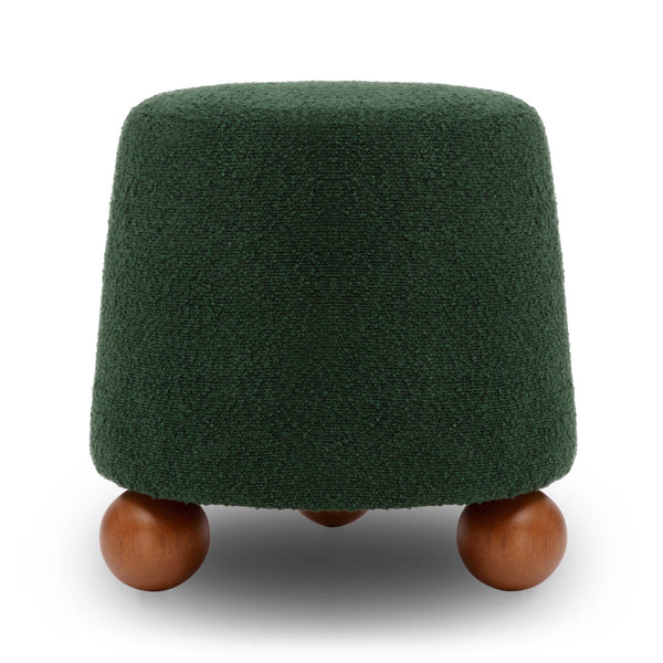 Tov Furniture Jaine Boucle Stool - Playful Modern Accent With Textured Upholstery And Sturdy Wood Legs For Any Room Forest Green Boucle,Plywood,Wood Tov-oc69150