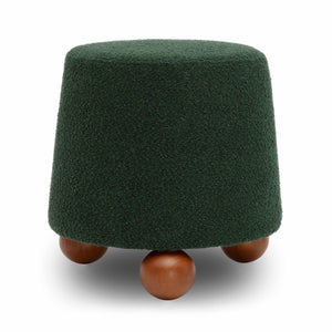 Tov Furniture Jaine Boucle Stool - Playful Modern Accent With Textured Upholstery And Sturdy Wood Legs For Any Room Forest Green Boucle,Plywood,Wood Tov-oc69150
