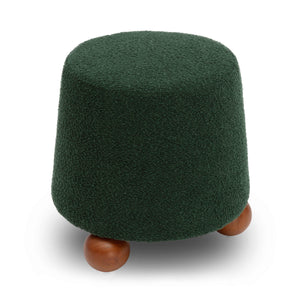 Tov Furniture Jaine Boucle Stool - Playful Modern Accent With Textured Upholstery And Sturdy Wood Legs For Any Room Forest Green Boucle,Plywood,Wood Tov-oc69150