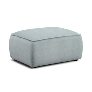 TOV Furniture Travie Versatile Corduroy Velvet Ottoman – Retro-Inspired Design, Liquid-Repellent, Handmade Quality Sea Blue TOV-OC69182