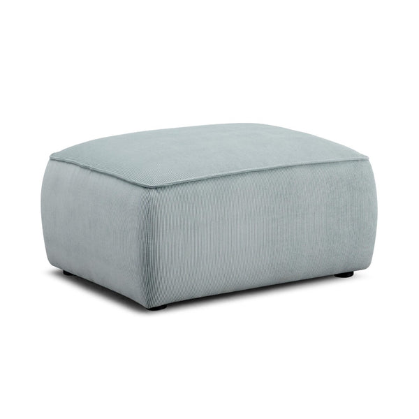 TOV Furniture Travie Versatile Corduroy Velvet Ottoman – Retro-Inspired Design, Liquid-Repellent, Handmade Quality Sea Blue TOV-OC69182