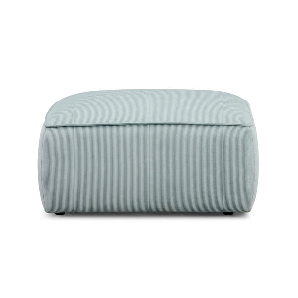 TOV Furniture Travie Versatile Corduroy Velvet Ottoman – Retro-Inspired Design, Liquid-Repellent, Handmade Quality Sea Blue TOV-OC69182