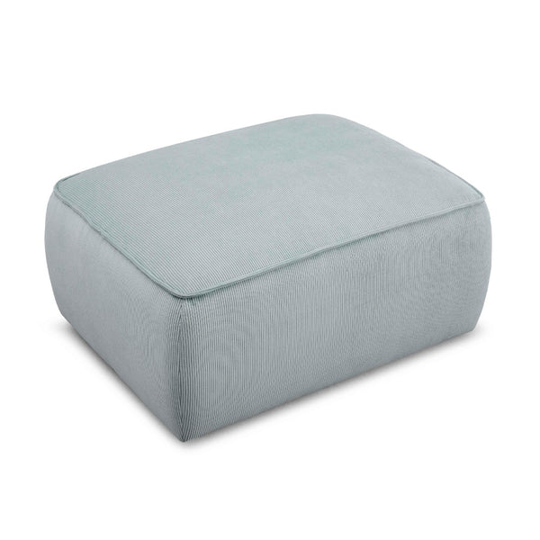 TOV Furniture Travie Versatile Corduroy Velvet Ottoman – Retro-Inspired Design, Liquid-Repellent, Handmade Quality Sea Blue TOV-OC69182