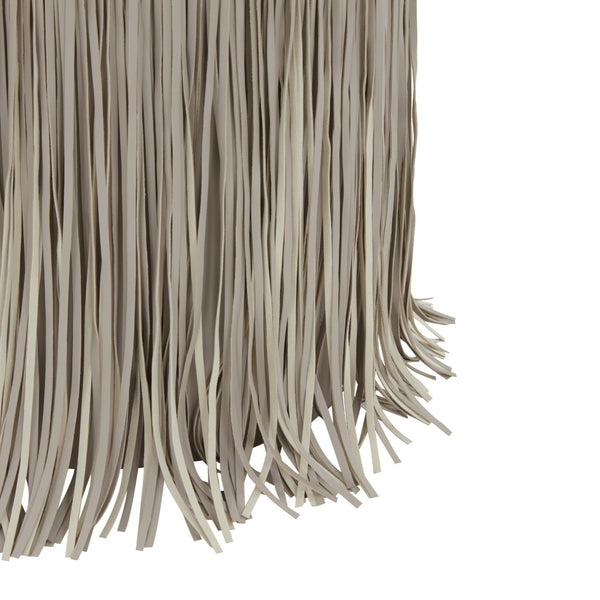 TOV Furniture Shag Performance Vegan Leather Ottoman - Cozy, Durable, and Stylish Seating for Any Room Decor Grey TOV-OC69192