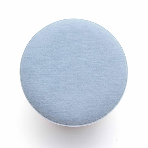 TOV Furniture Dex Upcycled Fabric Ottoman - Handcrafted Eco-Friendly Accent for Stylish Seating and Decor Faded Blue TOV-OC69194