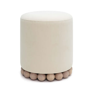 TOV Furniture Dex Upcycled Fabric Ottoman - Handcrafted Eco-Friendly Accent for Stylish Seating and Decor Cream TOV-OC69195