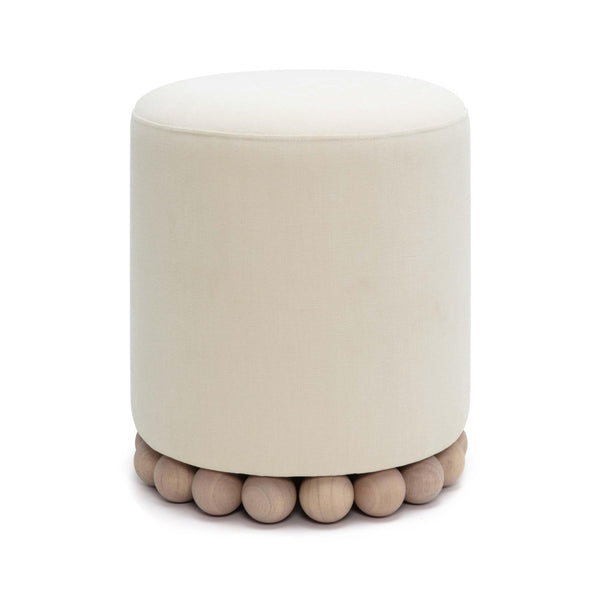 TOV Furniture Dex Upcycled Fabric Ottoman - Handcrafted Eco-Friendly Accent for Stylish Seating and Decor Cream TOV-OC69195