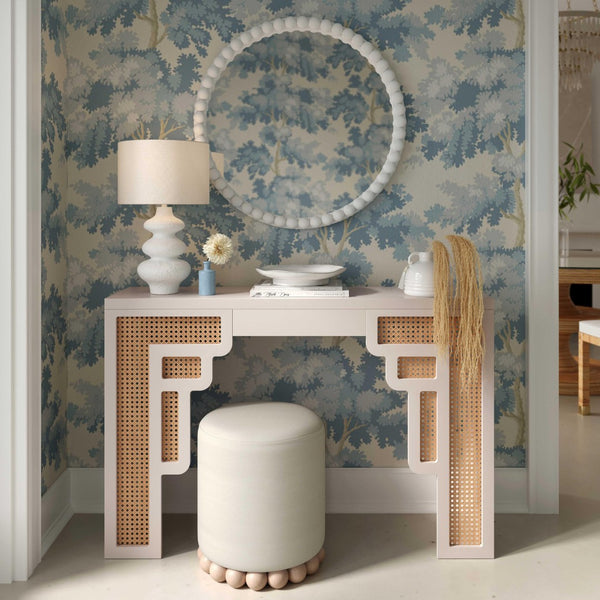 TOV Furniture Dex Upcycled Fabric Ottoman - Handcrafted Eco-Friendly Accent for Stylish Seating and Decor Cream TOV-OC69195