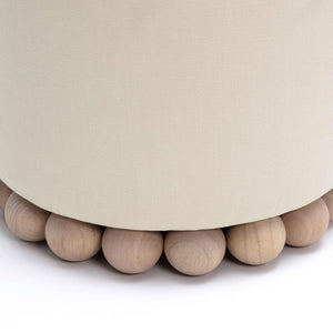 TOV Furniture Dex Upcycled Fabric Ottoman - Handcrafted Eco-Friendly Accent for Stylish Seating and Decor Cream TOV-OC69195