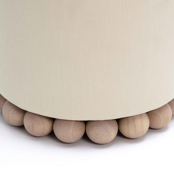TOV Furniture Dex Upcycled Fabric Ottoman - Handcrafted Eco-Friendly Accent for Stylish Seating and Decor Cream TOV-OC69195