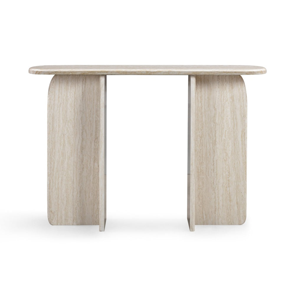 TOV Furniture Clementine 48" Modern Faux Travertine Console Table - Stylish, Compact Design for Any Space TOV-OC69198