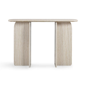 TOV Furniture Clementine 48" Modern Faux Travertine Console Table - Stylish, Compact Design for Any Space TOV-OC69198