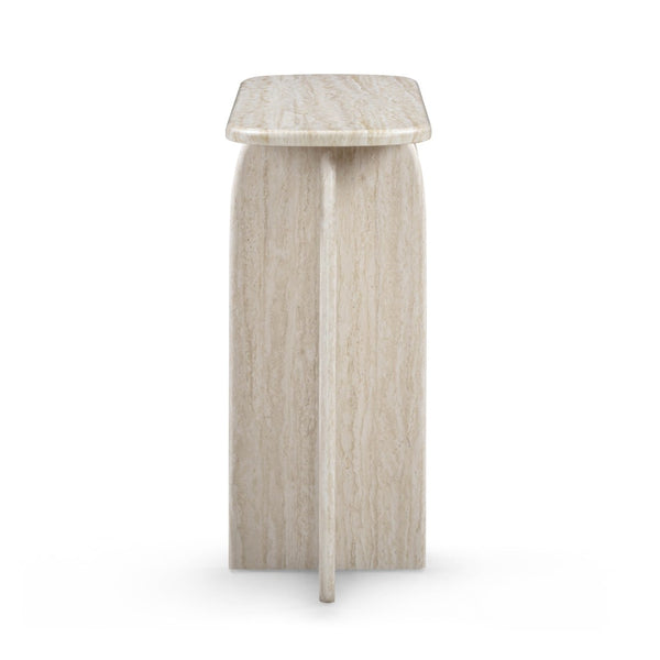 TOV Furniture Clementine 48" Modern Faux Travertine Console Table - Stylish, Compact Design for Any Space TOV-OC69198