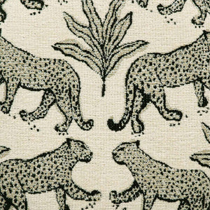 TOV Furniture Raji Leopard Jacquard Ottoman - Plush, Stylish Accent for Versatile Living Spaces and Comfort Taupe TOV-OC69199