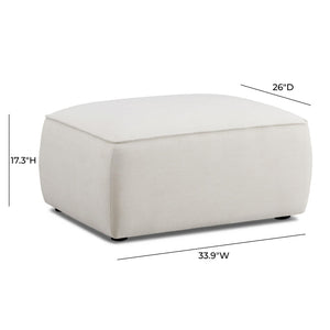 TOV Furniture Travie Sand Eco-Friendly Linen Ottoman – Stylish, Versatile & Comfort-Driven Accent for Modern Living TOV-OC69205