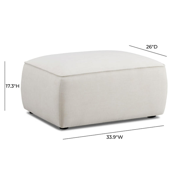 TOV Furniture Travie Sand Eco-Friendly Linen Ottoman – Stylish, Versatile & Comfort-Driven Accent for Modern Living TOV-OC69205