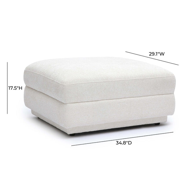 TOV Furniture Perry Cream Chenille Modular Ottoman – Cozy, Versatile Seating with Luxurious Comfort & Style TOV-OC69218