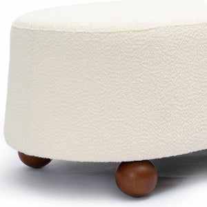 TOV Furniture Jaine 48" Large Boucle Ottoman - Stylish Textured Upholstery for Modern Living Room & Bedroom Decor Cream TOV-OC69226
