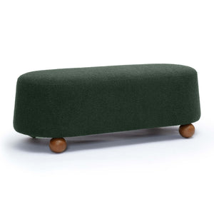 TOV Furniture Jaine 48" Large Boucle Ottoman - Stylish Textured Upholstery for Modern Living Room & Bedroom Decor Forest Green TOV-OC69227