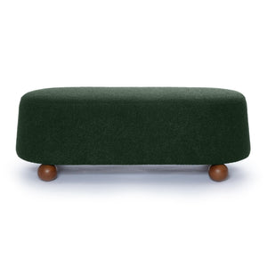 TOV Furniture Jaine 48" Large Boucle Ottoman - Stylish Textured Upholstery for Modern Living Room & Bedroom Decor Forest Green TOV-OC69227