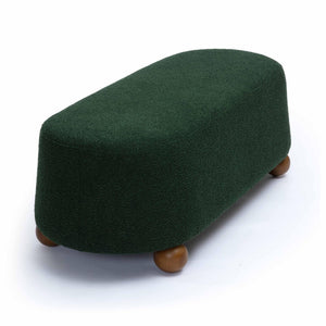 TOV Furniture Jaine 48" Large Boucle Ottoman - Stylish Textured Upholstery for Modern Living Room & Bedroom Decor Forest Green TOV-OC69227