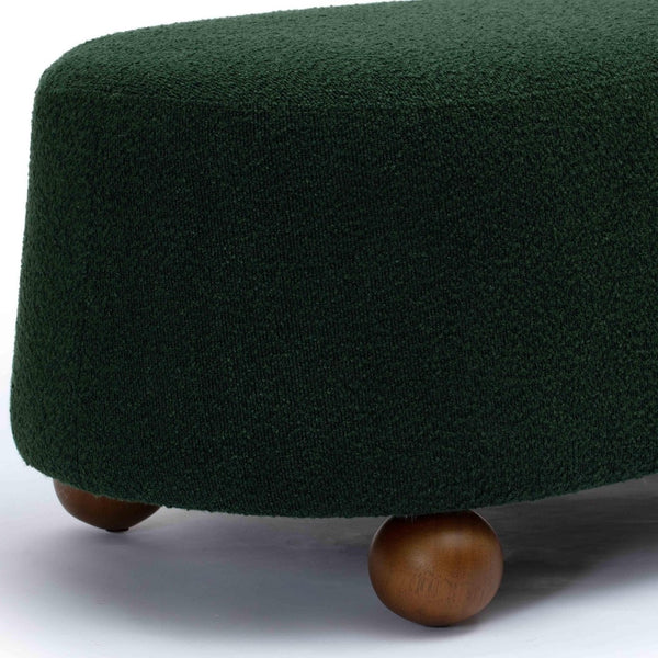 TOV Furniture Jaine 48" Large Boucle Ottoman - Stylish Textured Upholstery for Modern Living Room & Bedroom Decor Forest Green TOV-OC69227