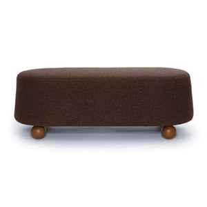 TOV Furniture Jaine 48" Large Boucle Ottoman - Stylish Textured Upholstery for Modern Living Room & Bedroom Decor Chocolate Brown TOV-OC69228