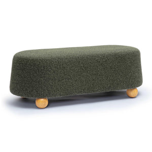 TOV Furniture Jaine 48" Stylish Loose Mohair Ottoman with Solid Wood Legs for Modern Living Space Versatility Forest Green TOV-OC69229