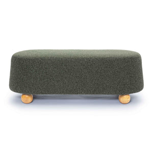 TOV Furniture Jaine 48" Stylish Loose Mohair Ottoman with Solid Wood Legs for Modern Living Space Versatility Forest Green TOV-OC69229