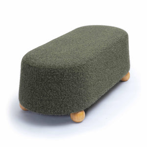 TOV Furniture Jaine 48" Stylish Loose Mohair Ottoman with Solid Wood Legs for Modern Living Space Versatility Forest Green TOV-OC69229