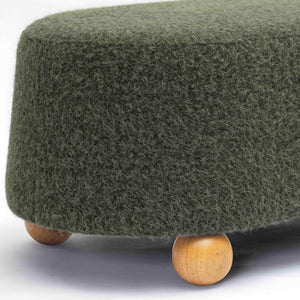 TOV Furniture Jaine 48" Stylish Loose Mohair Ottoman with Solid Wood Legs for Modern Living Space Versatility Forest Green TOV-OC69229