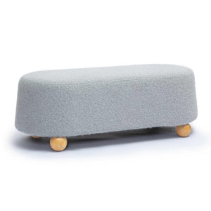 TOV Furniture Jaine 48" Stylish Loose Mohair Ottoman with Solid Wood Legs for Modern Living Space Versatility Grey TOV-OC69230