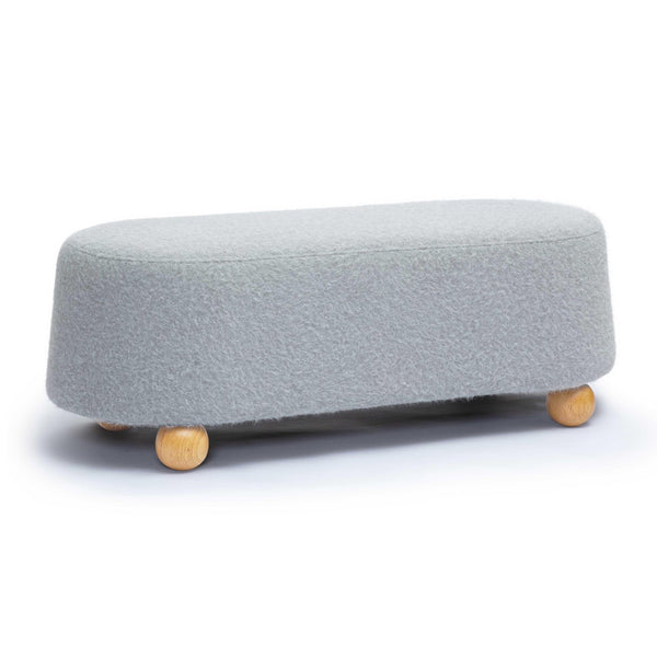 TOV Furniture Jaine 48" Stylish Loose Mohair Ottoman with Solid Wood Legs for Modern Living Space Versatility Grey TOV-OC69230