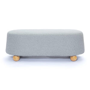 TOV Furniture Jaine 48" Stylish Loose Mohair Ottoman with Solid Wood Legs for Modern Living Space Versatility Grey TOV-OC69230