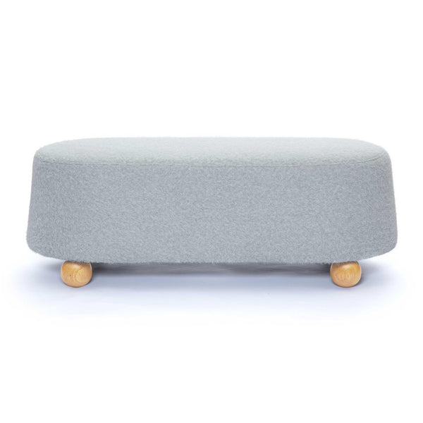 TOV Furniture Jaine 48" Stylish Loose Mohair Ottoman with Solid Wood Legs for Modern Living Space Versatility Grey TOV-OC69230