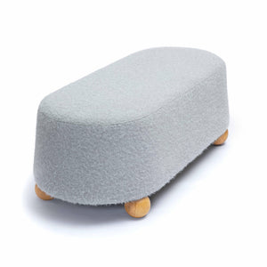 TOV Furniture Jaine 48" Stylish Loose Mohair Ottoman with Solid Wood Legs for Modern Living Space Versatility Grey TOV-OC69230