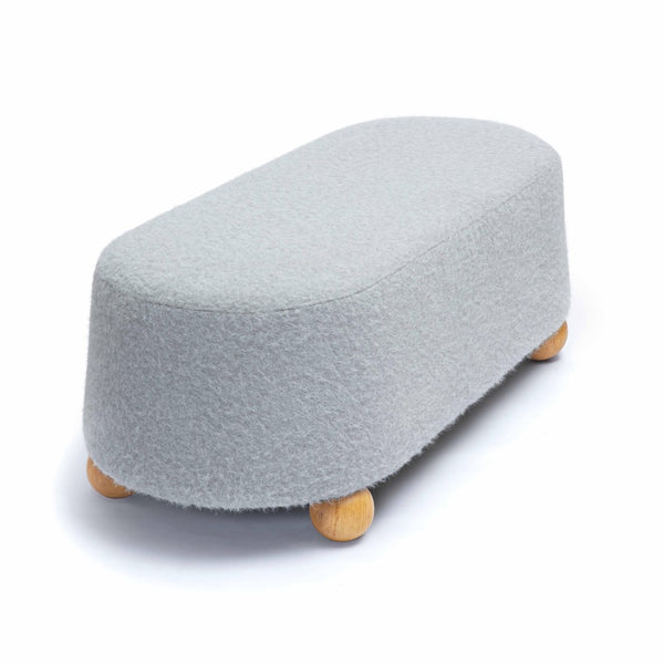 TOV Furniture Jaine 48" Stylish Loose Mohair Ottoman with Solid Wood Legs for Modern Living Space Versatility Grey TOV-OC69230