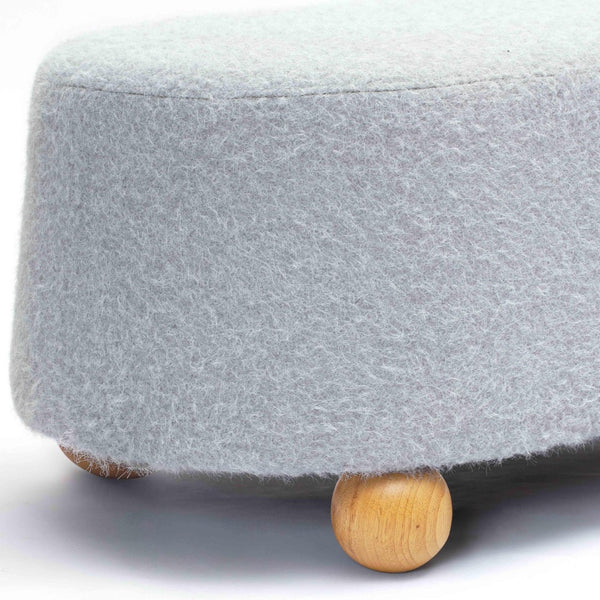 TOV Furniture Jaine 48" Stylish Loose Mohair Ottoman with Solid Wood Legs for Modern Living Space Versatility Grey TOV-OC69230