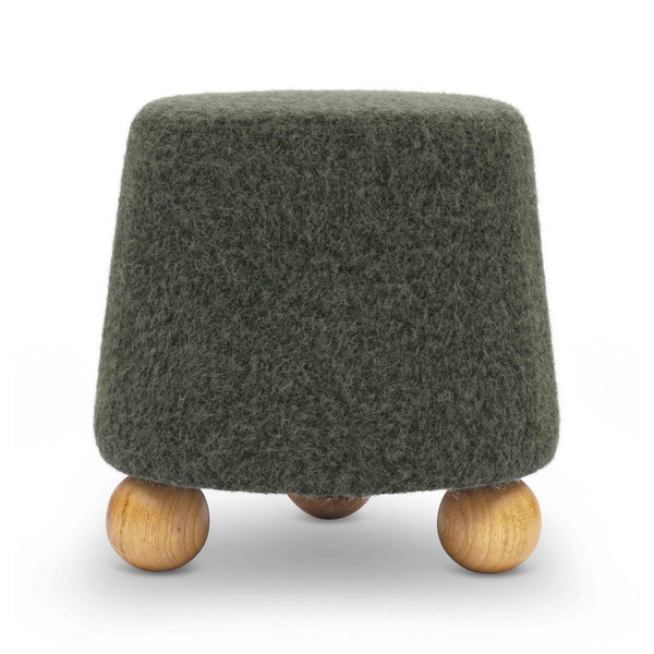 TOV Furniture Jaine Modern Mohair Stool - Stylish Upholstered Ottoman for Living Rooms, Bedrooms, and Entryways Green TOV-OC69231