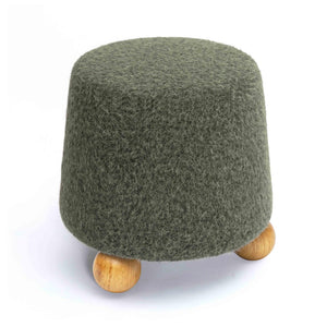 TOV Furniture Jaine Modern Mohair Stool - Stylish Upholstered Ottoman for Living Rooms, Bedrooms, and Entryways Green TOV-OC69231