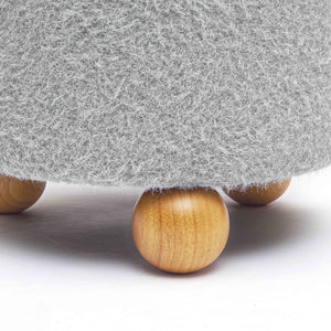 TOV Furniture Jaine Modern Mohair Stool - Stylish Upholstered Ottoman for Living Rooms, Bedrooms, and Entryways Grey TOV-OC69232