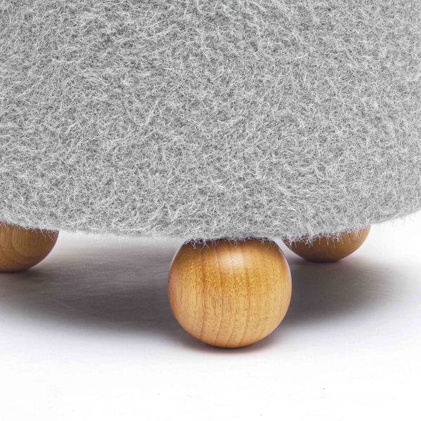 TOV Furniture Jaine Modern Mohair Stool - Stylish Upholstered Ottoman for Living Rooms, Bedrooms, and Entryways Grey TOV-OC69232