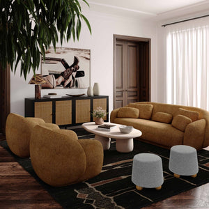 TOV Furniture Jaine Modern Mohair Stool - Stylish Upholstered Ottoman for Living Rooms, Bedrooms, and Entryways Grey TOV-OC69232