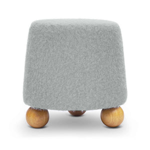 TOV Furniture Jaine Modern Mohair Stool - Stylish Upholstered Ottoman for Living Rooms, Bedrooms, and Entryways Grey TOV-OC69232