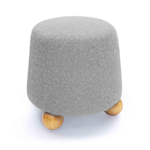 TOV Furniture Jaine Modern Mohair Stool - Stylish Upholstered Ottoman for Living Rooms, Bedrooms, and Entryways Grey TOV-OC69232